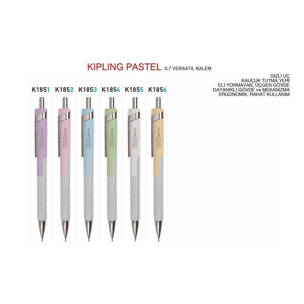 GIPTA KİPLİNG VERSATİL KALEM 0.7MM PASTEL RENKLER