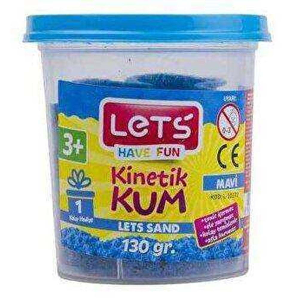 LETS KİNETİK KUM 130 GR MAVİ PLASTİK KUTU-L-10172