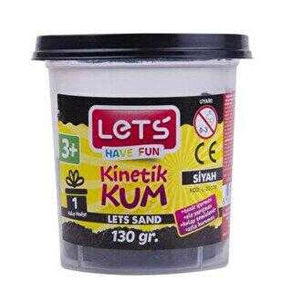 LETS KİNETİK KUM 130 GR SİYAH PLASTİK KUTU-L-10176