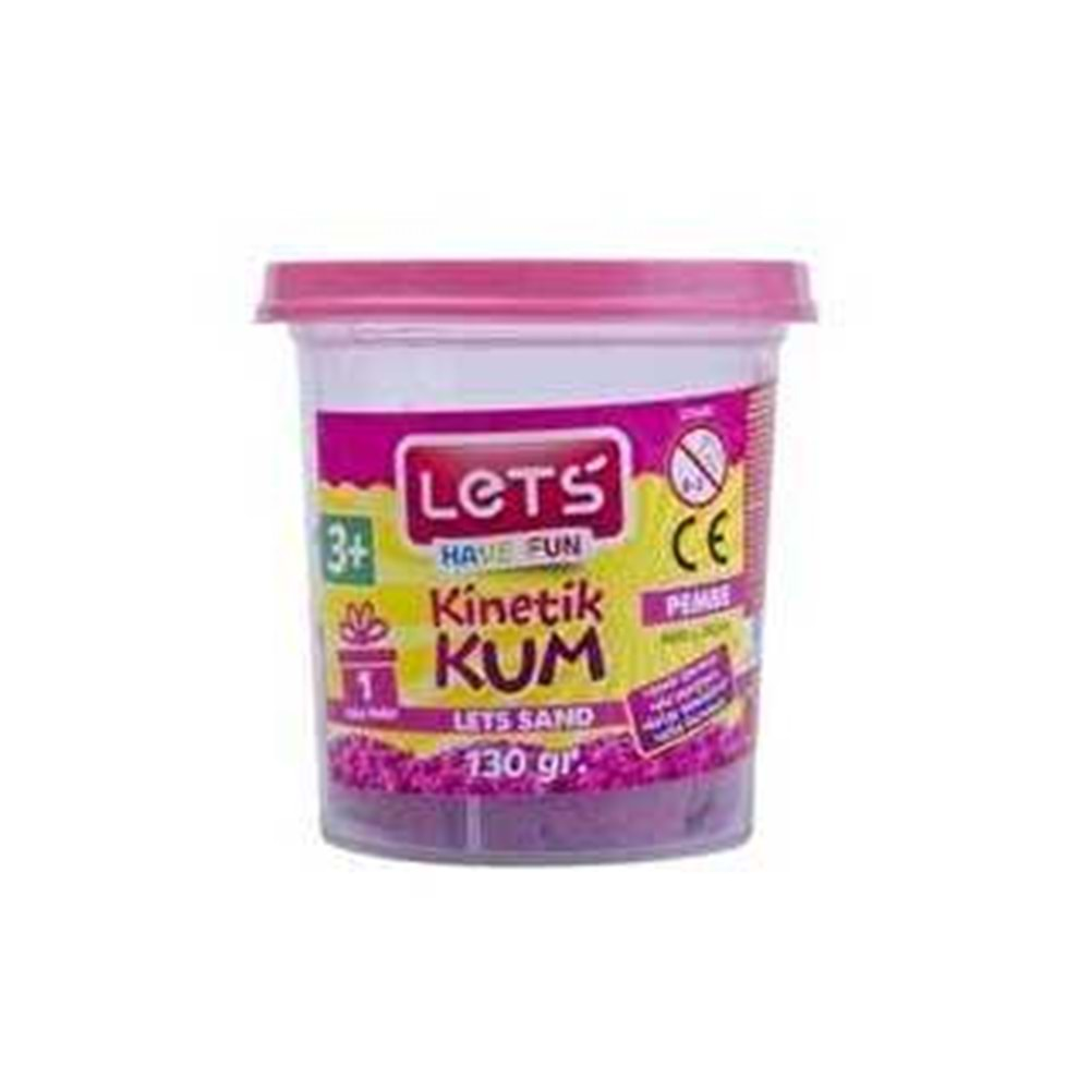 LETS KİNETİK KUM 130 GR PEMBE PLASTİK KUTU-L-10174