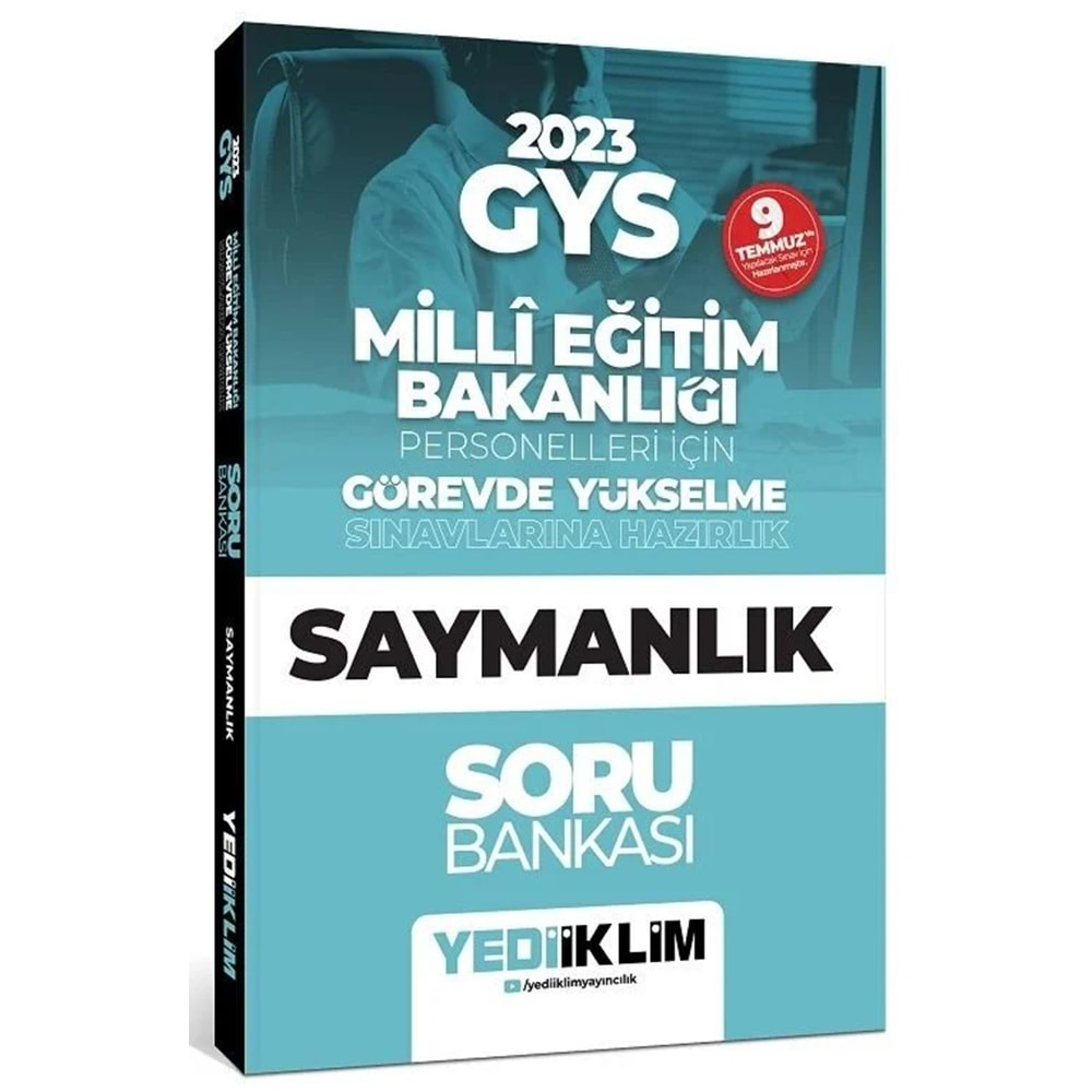 YEDİİKLİM 2023 GYS MİLLİ EĞİTİM BAKANLIĞI PERSONELLERİ İÇİN GÖREVDE YÜKSELME SAYMANLIK SORU BANKASI