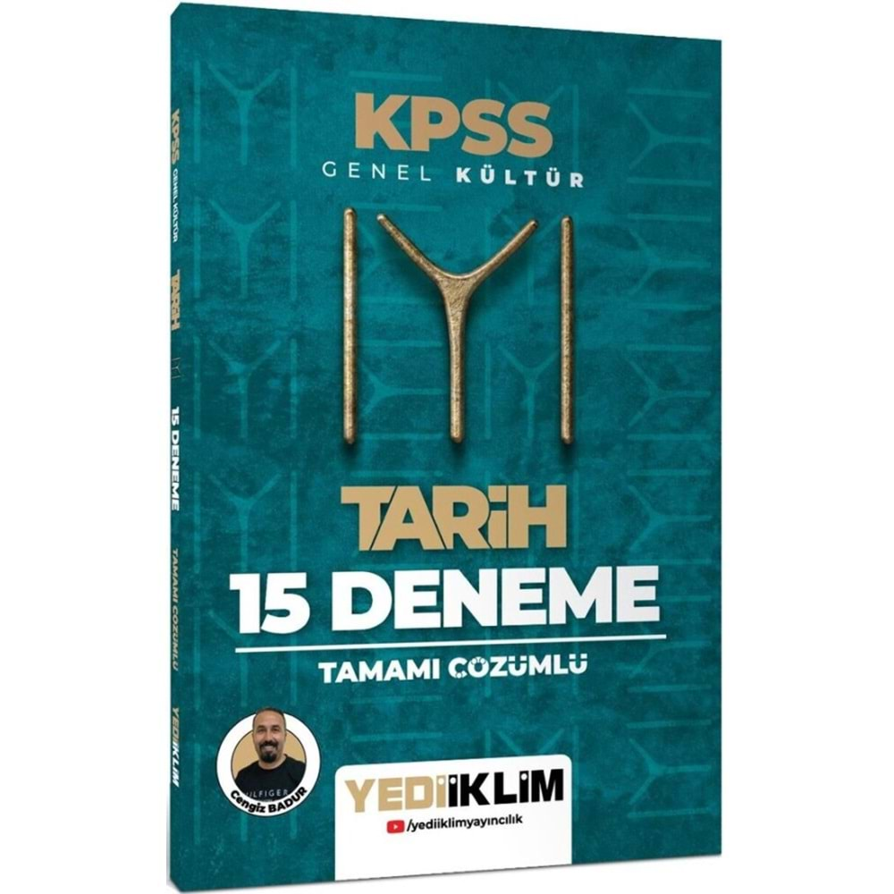 YEDİİKLİM KPSS 2025 GENEL KÜLTÜR TARİH TAMAMI ÇÖZÜMLÜ 15 DENEME