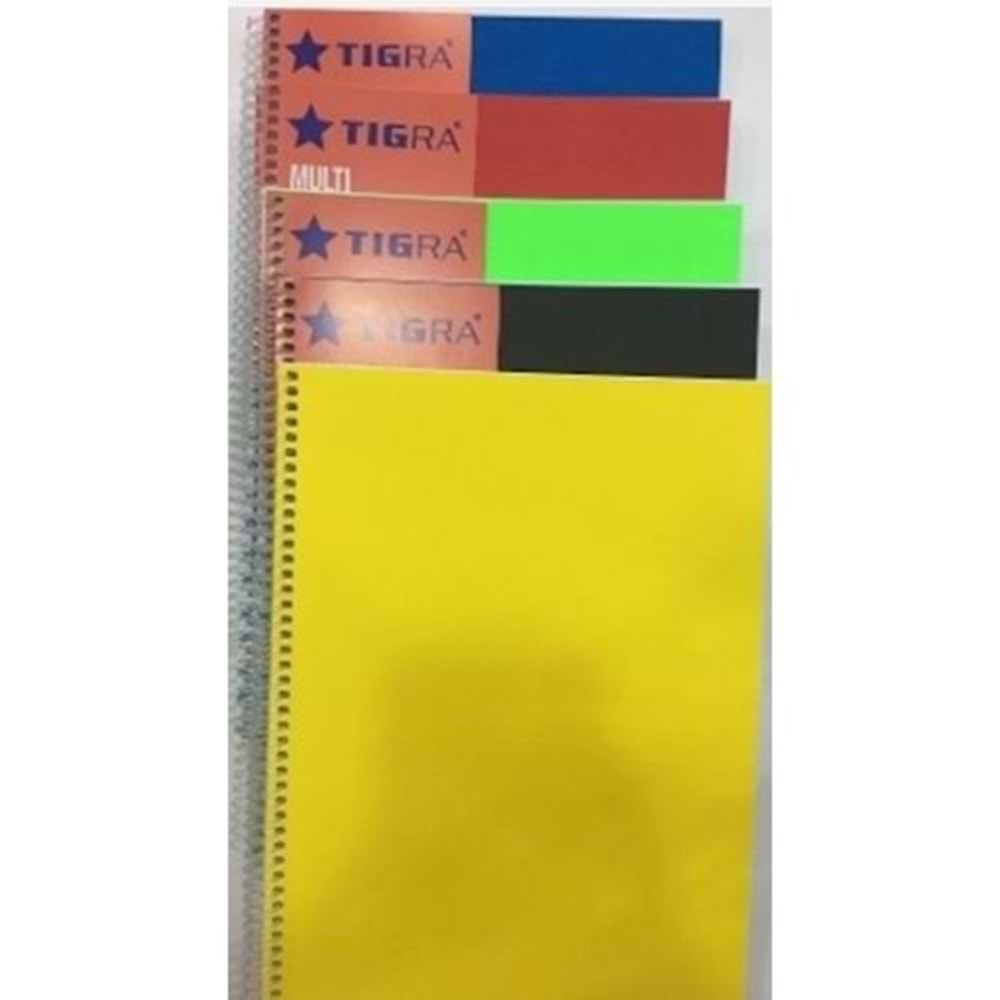 TIGRA A4 60/4 SPİRALLİ PLASTİK KAPAKLI KARELİ DEFTER