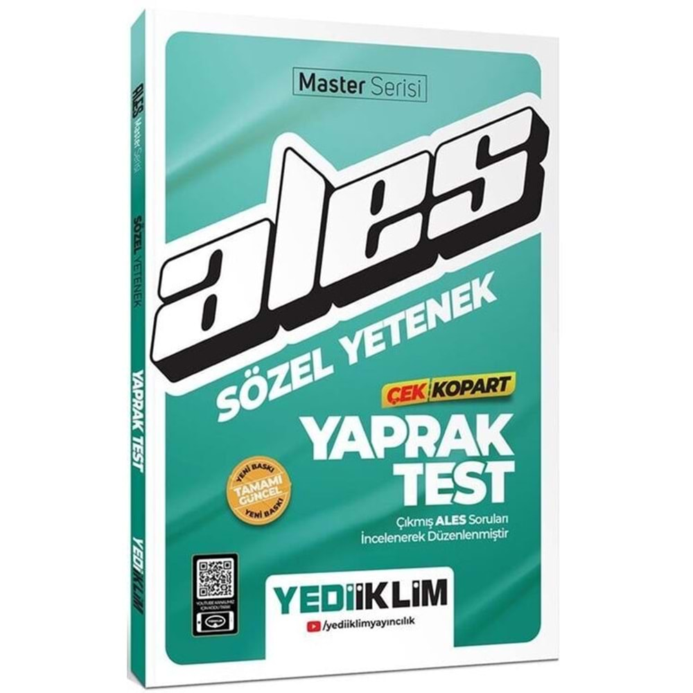 YEDİİKLİM ALES 2024 SÖZEL YETENEK ÇEK KOPART YAPRAK TEST