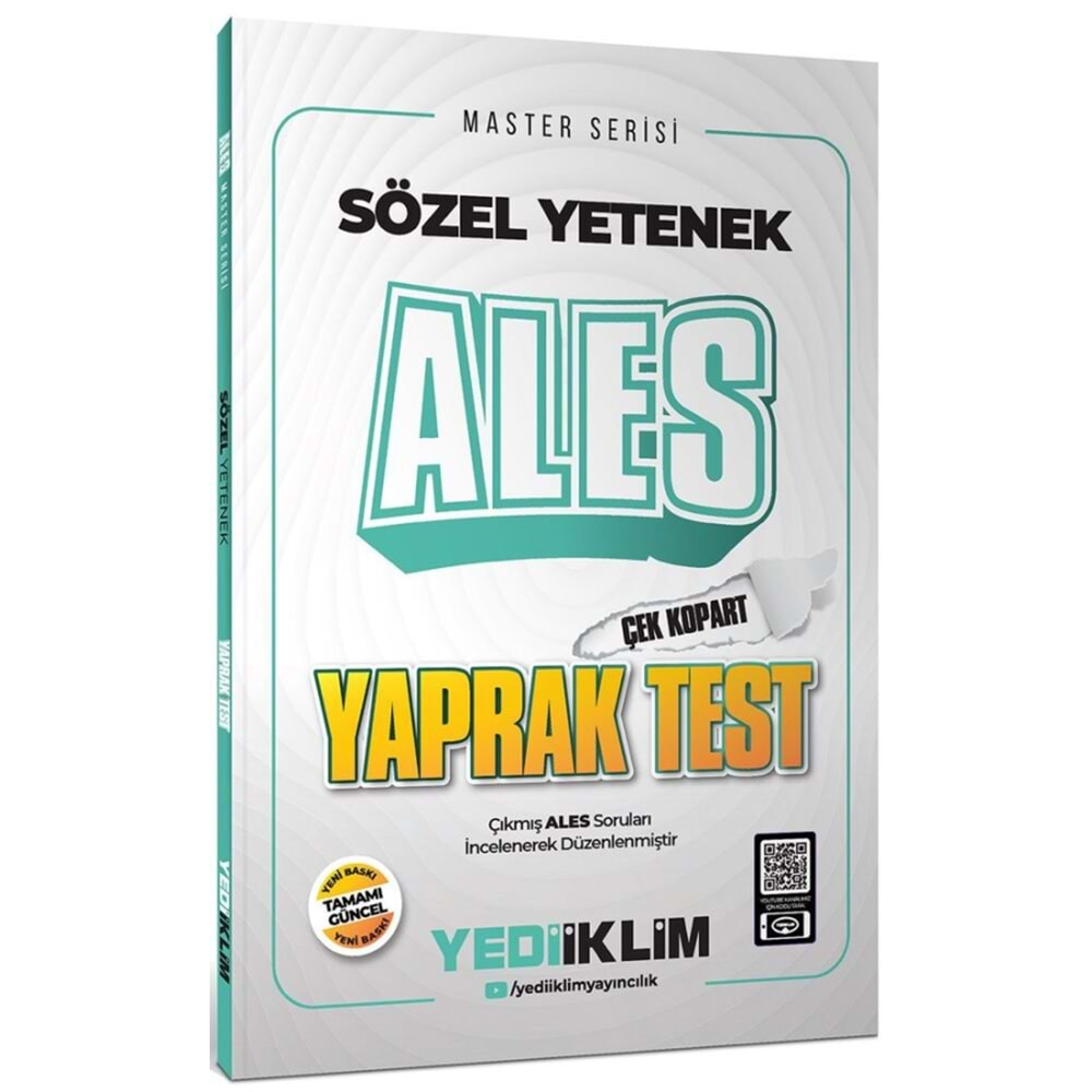 YEDİİKLİM ALES 2025 SÖZEL YETENEK ÇEK KOPART YAPRAK TEST