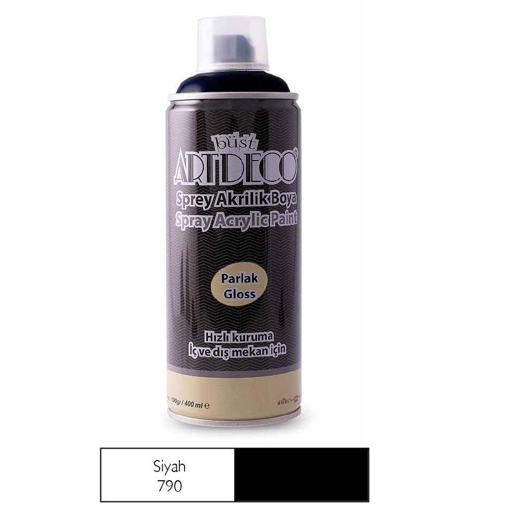 ARTDECO AKRİLLİK SPREY BOYA 400 ML MAT SİYAH M790