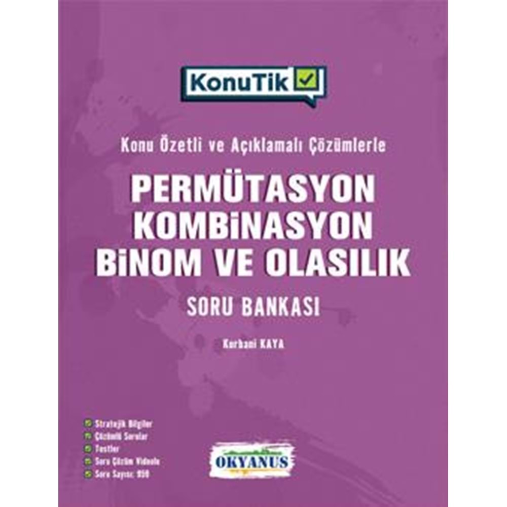 OKYANUS TYT KonuTik PERMÜTASYON,KOMBİNASYON,BİNOM VE OLASILIK SORU BANKASI