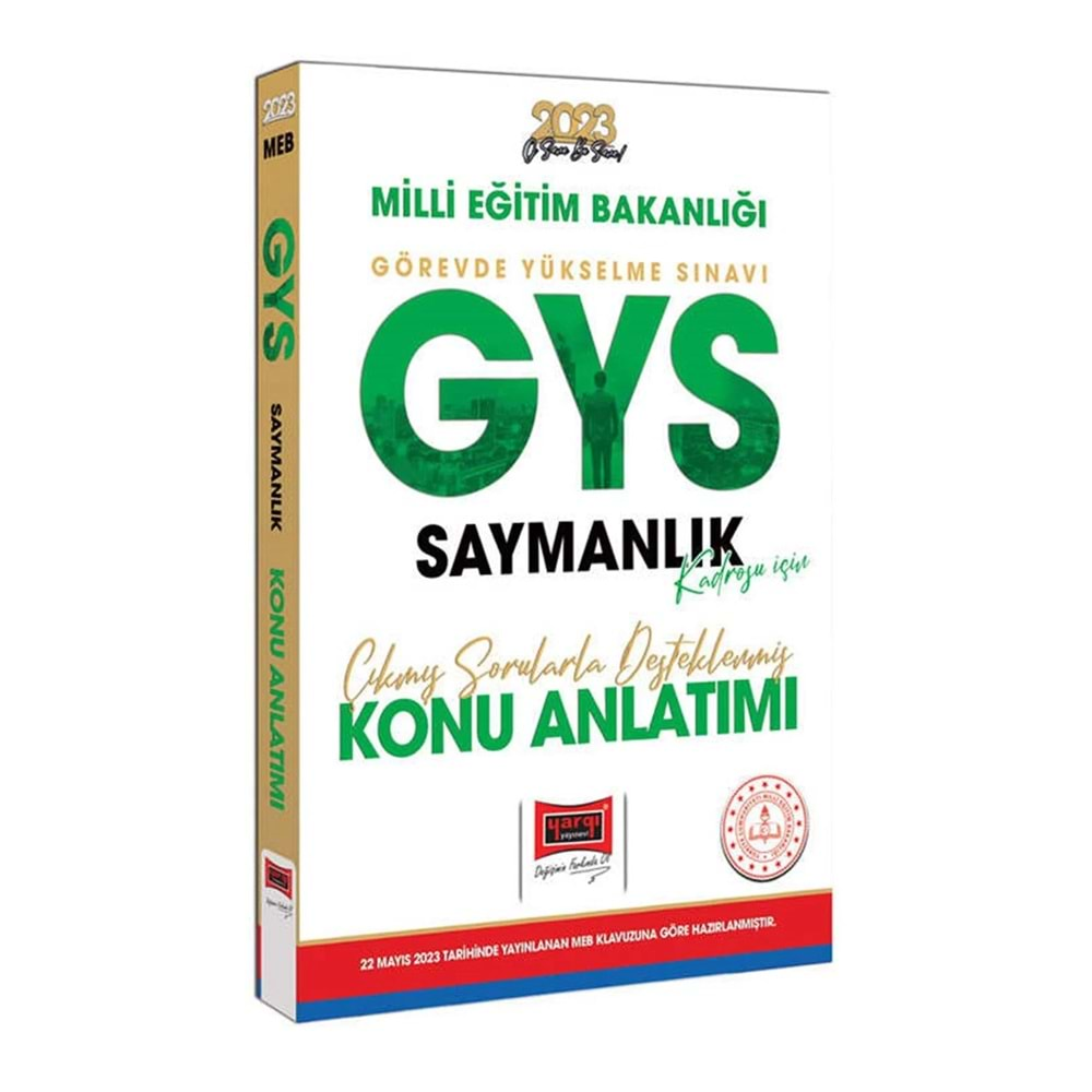 YARGI 2023 MEB GYS SAYMANLIK KADROSU İÇİN ÇIKMIŞ SORULARLA DESTEKLENMİŞ KONU ANLATIMI