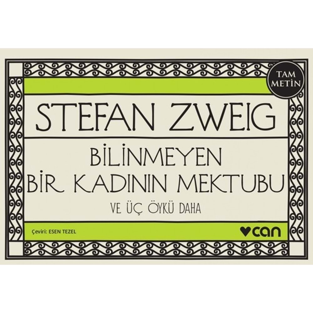 BİLİNMEYEN BİR KADININ MEKTUBU-STEFAN ZWEIG-MİNİ KİTAP-CAN