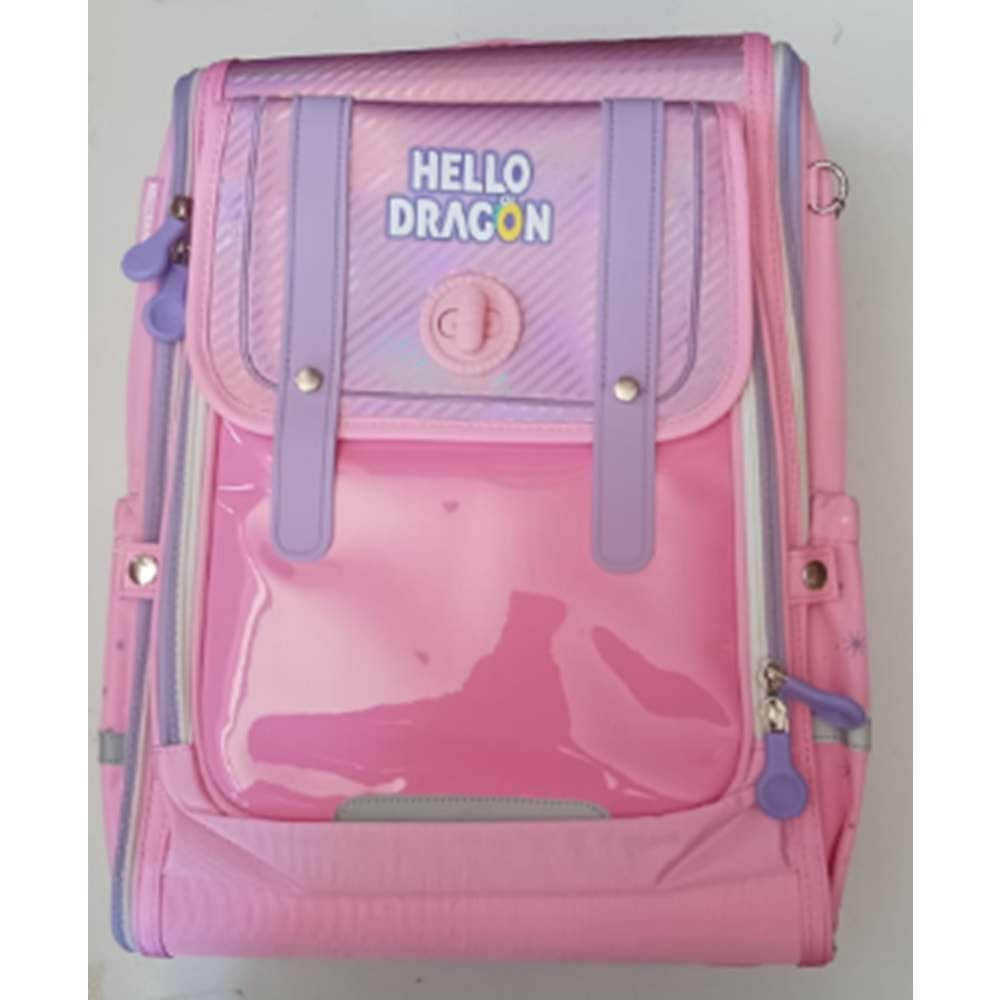 HELLO DRAGON OKUL ÇANTASI MODEL 1 PINK (NPN22017)-HD-CN0001