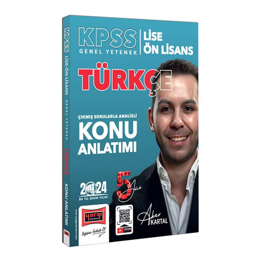 YARGI KPSS 2024 LİSE ÖN LİSANS GENEL YETENEK TÜRKÇE 5YÜZ EKİBİ MATEMATİK ÇIKMIŞ SORULARLA DESTEKLENMİŞ ANALİZLİ KONU ANLATIMI