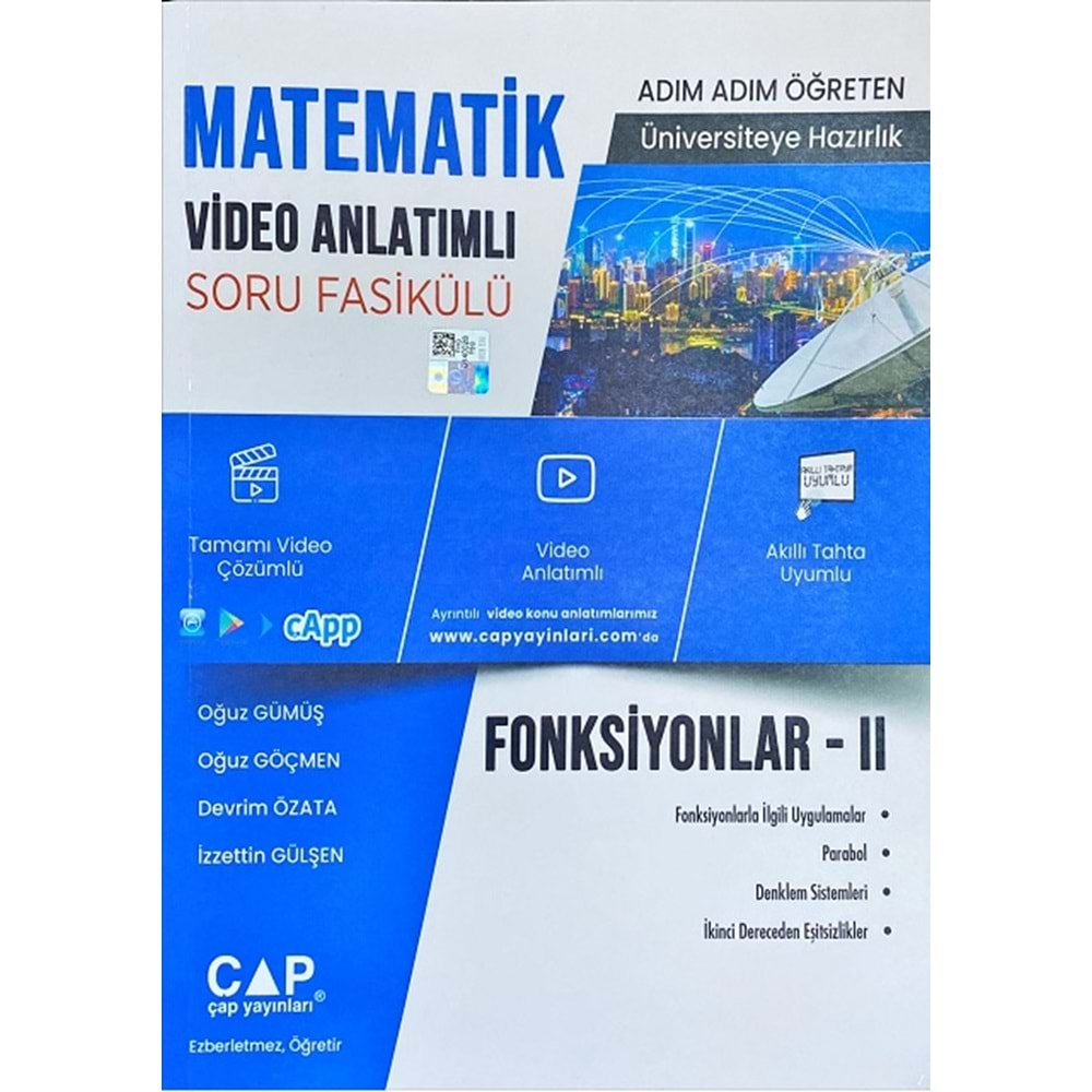 ÇAP MATEMATİK FONKSİYONLAR 2 VİDEO ANLATIMLI SORU FASİKÜLÜ-2025