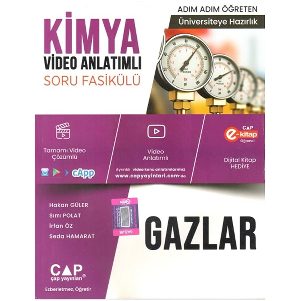 ÇAP AYT KİMYA GAZLAR KONU ANLATIMLI SORU BANKASI-2023