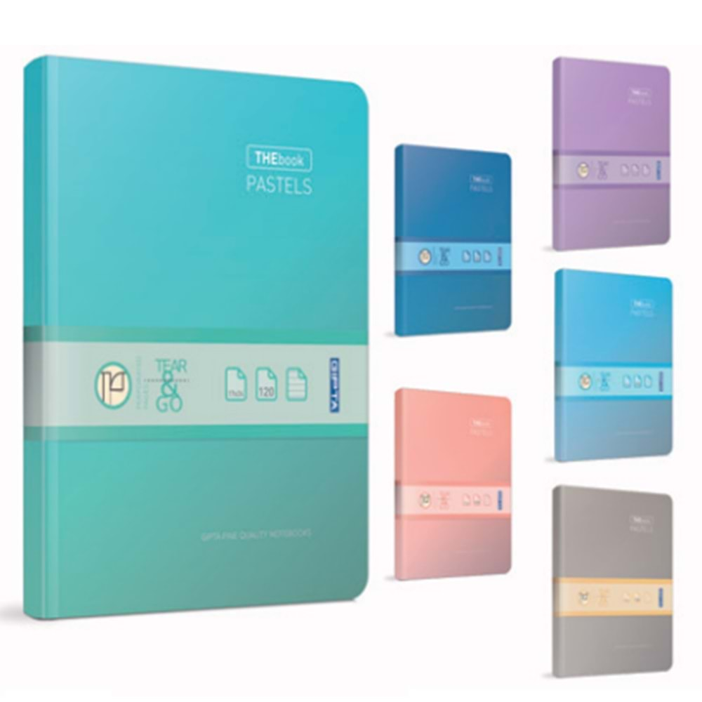 GIPTA THEBOOK PASTELS İP.DKŞ.SERT KAPAK 17*24 160 YAPRAK KARELİ DEFTER-3049