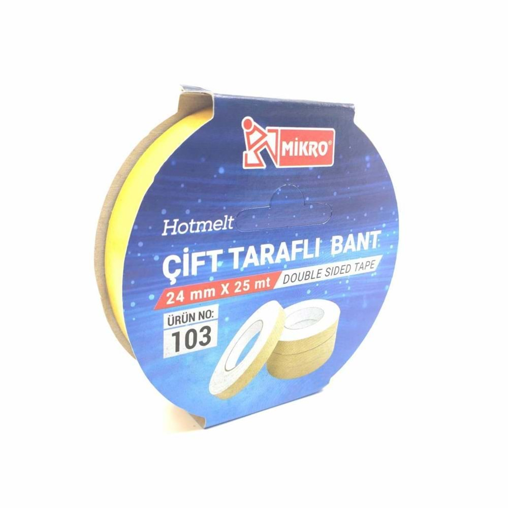 MİKRO 24MM*25MT ÇİFT TARAFLI BANT BNT103