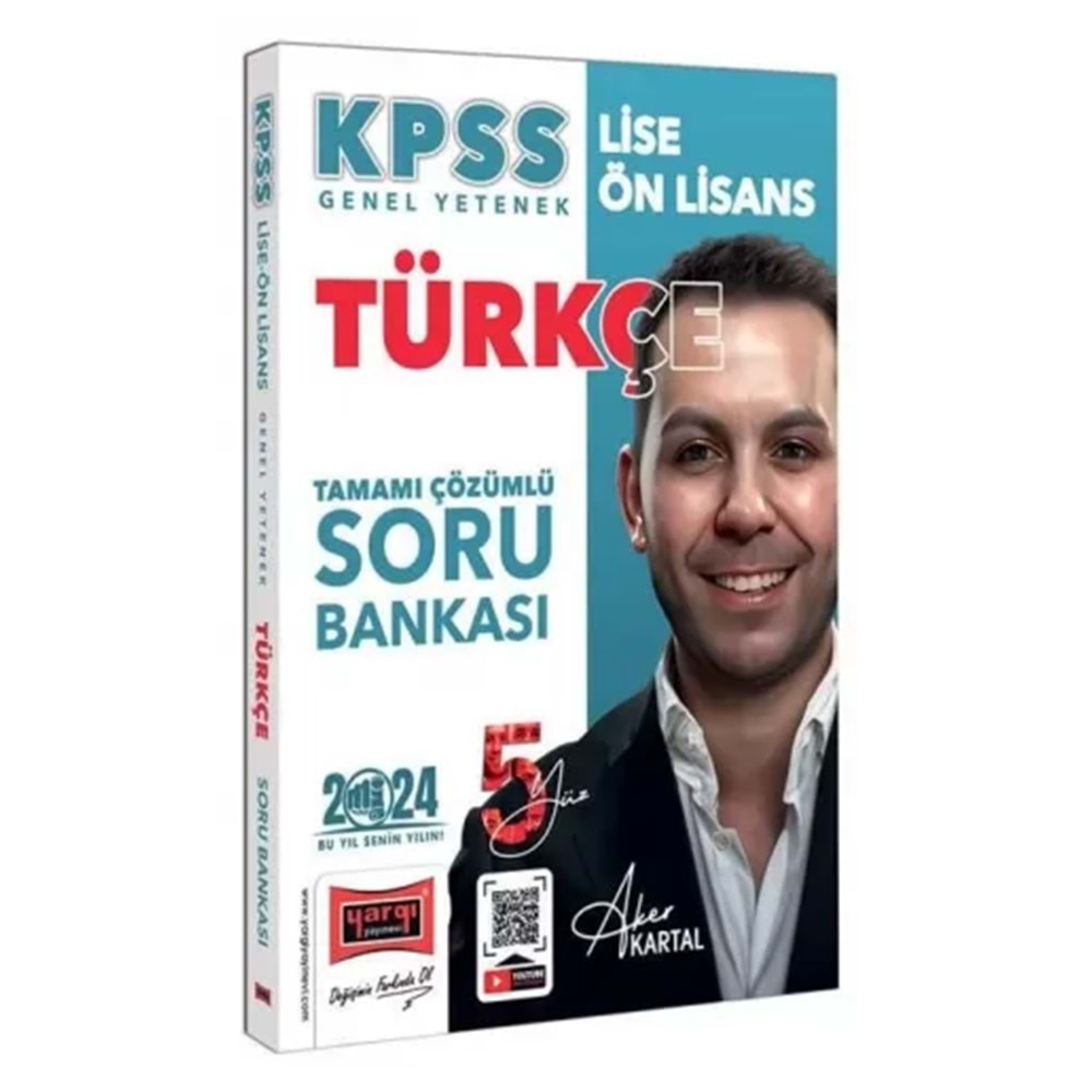 YARGI KPSS 2024 LİSE ÖN LİSANS 5YÜZ GENEL YETENEK TÜRKÇE TAMAMI ÇÖZÜMLÜ SORU BANKASI