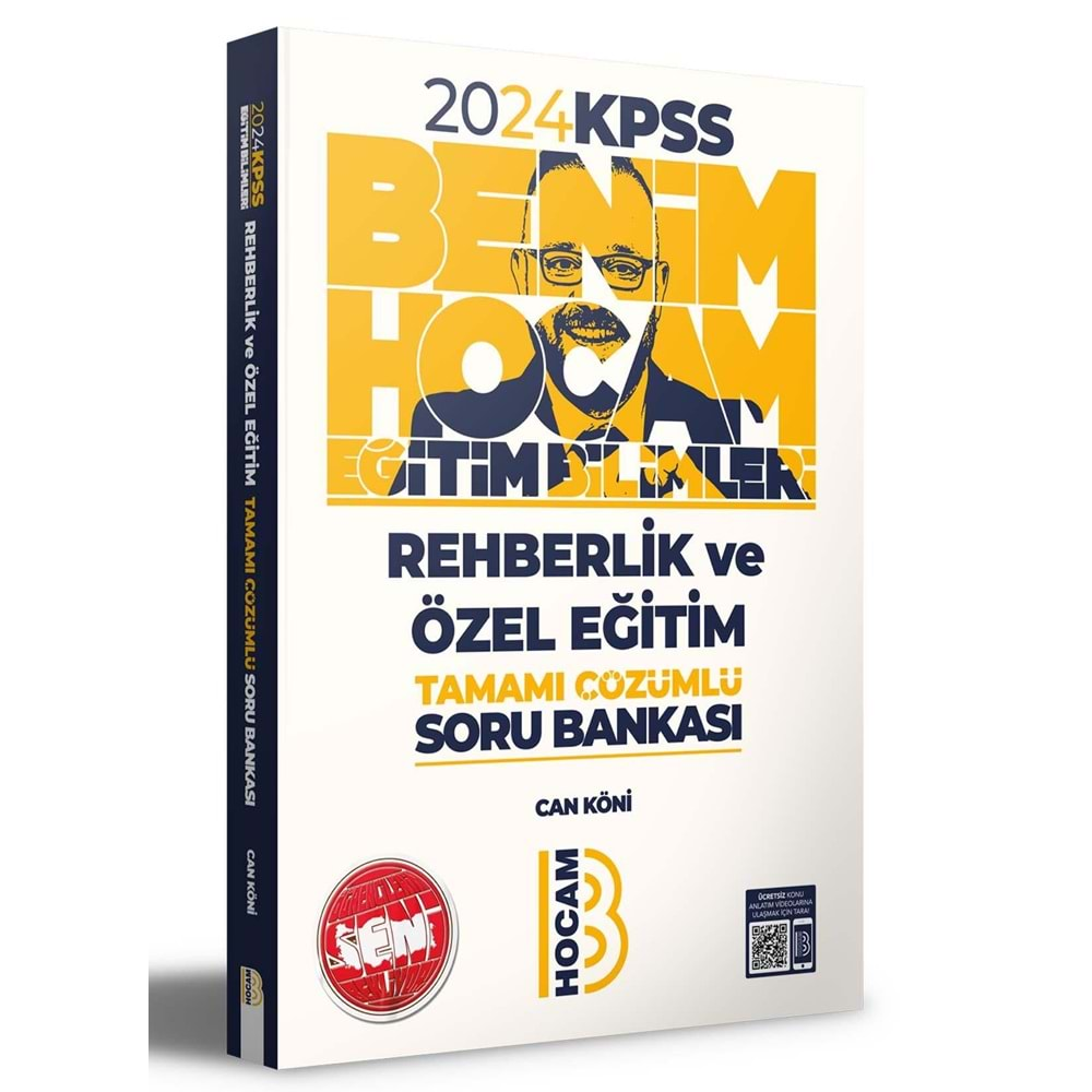 BENİM HOCAM KPSS 2024 EĞİTİM BİLİMLERİ REHBERLİK VE ÖZEL EĞİTİM TAMAMI ÇÖZÜMLÜ SORU BANKASI