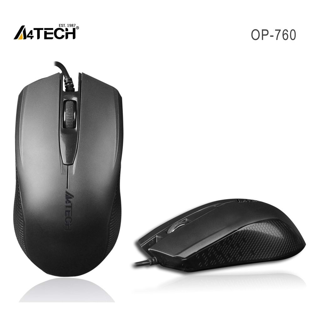 A4 TECH SİYAH USB KABLOLU MOUSE OP-760