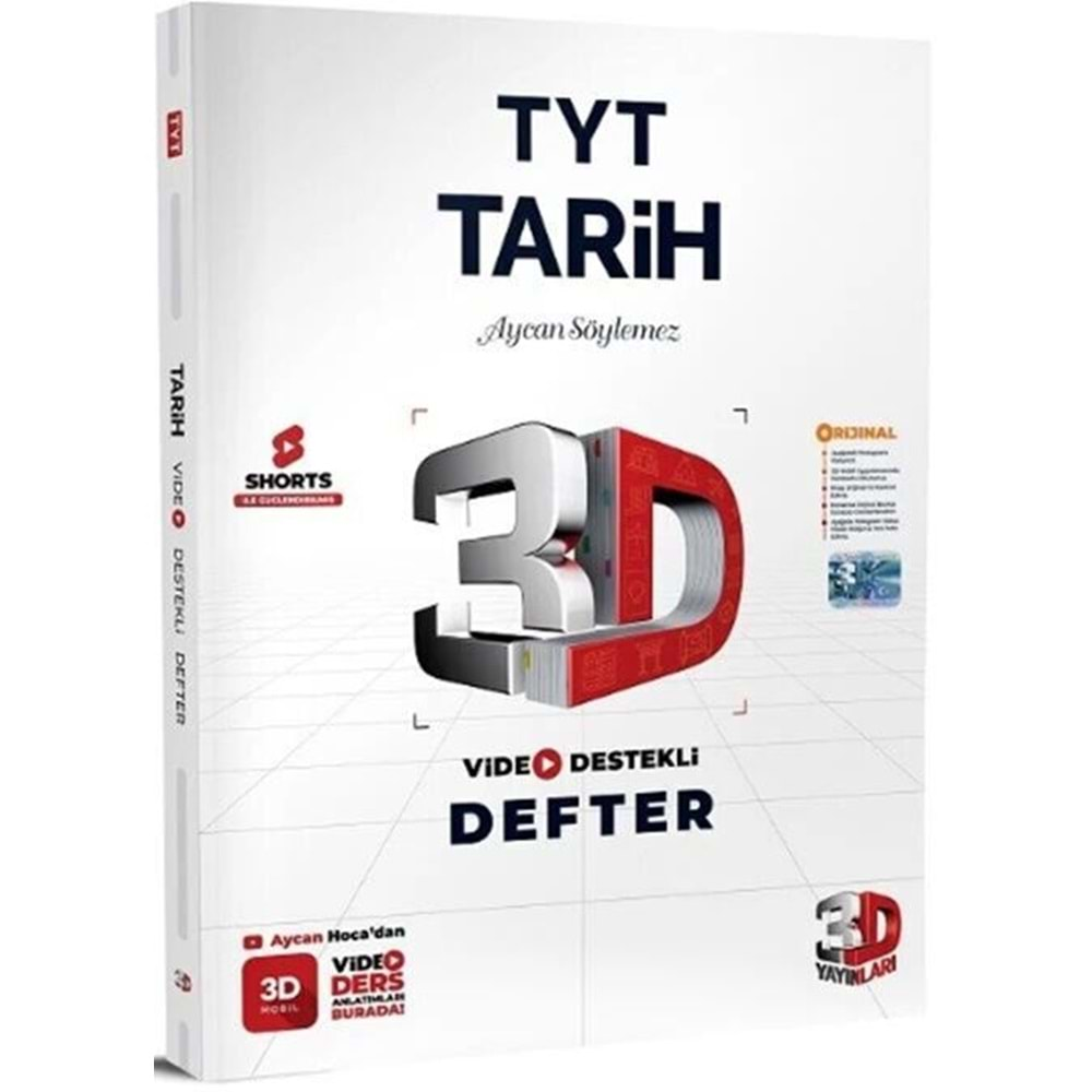 ÇÖZÜM TYT TARİH VİDEO DESTEKLİ DFETER 3D-2025