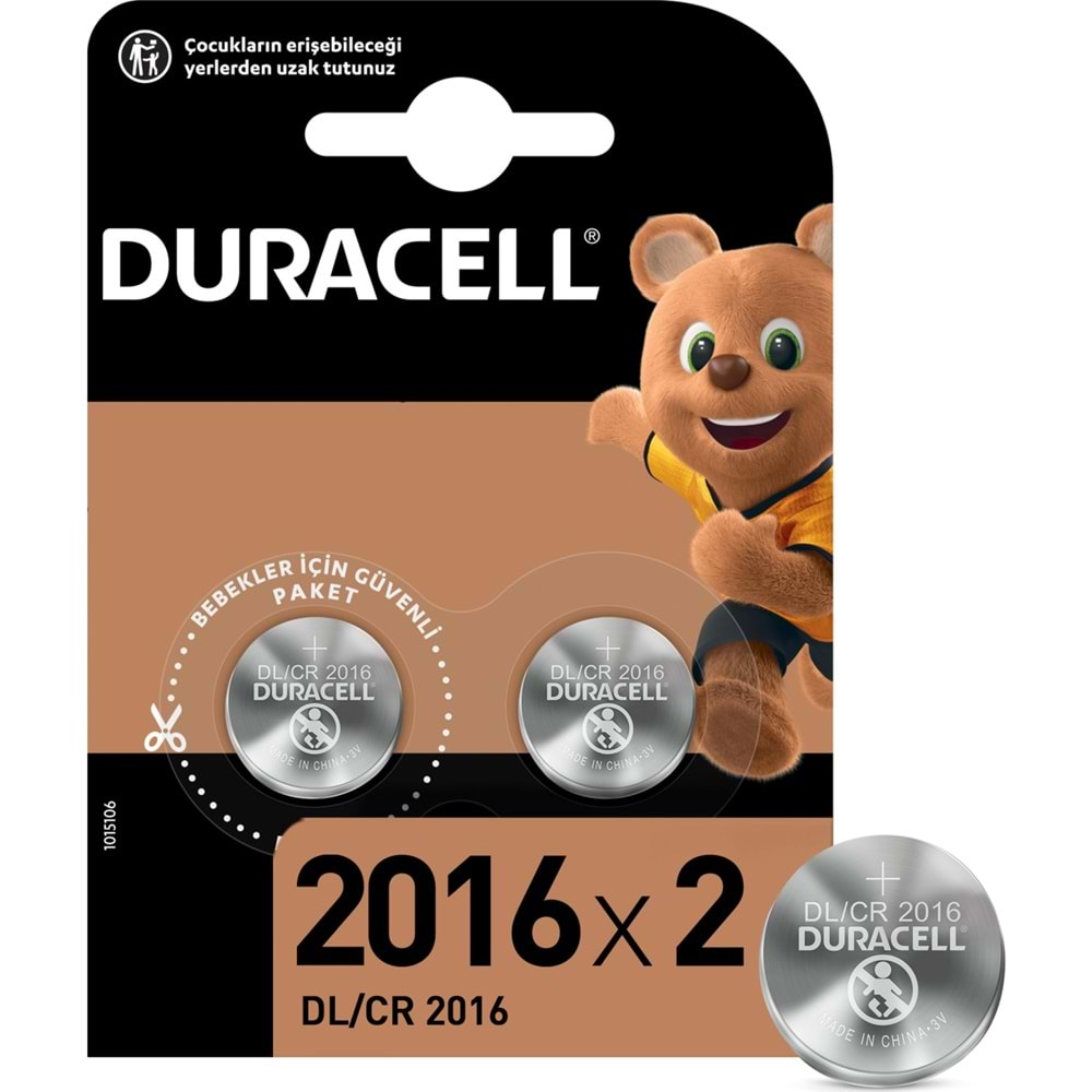 DURACELL LİTYUM DÜĞME PİL 3 VOLT 2Lİ-2016