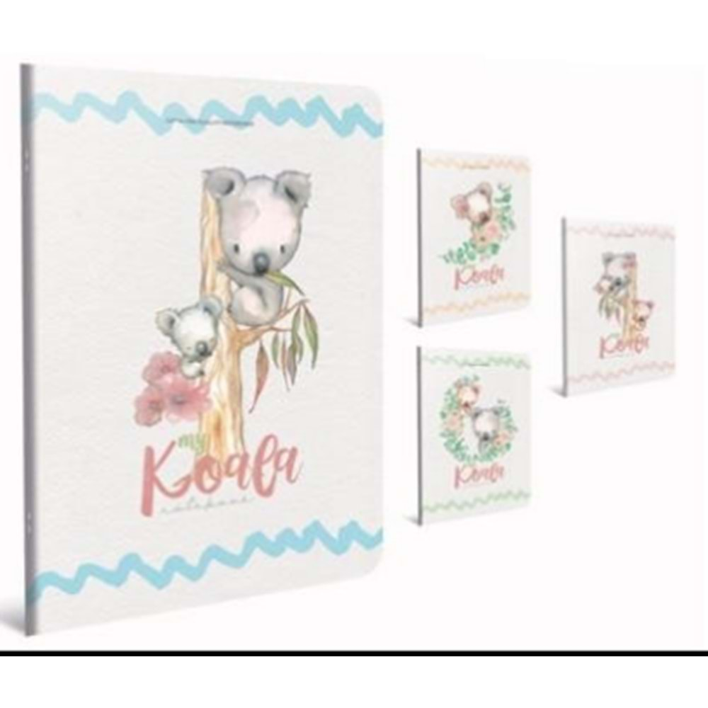 GIPTA KOALA TEL DİKİŞ KARTON KAPAK A4 60 YAPRAK KARELİ DEFTER-3-4577000-2011