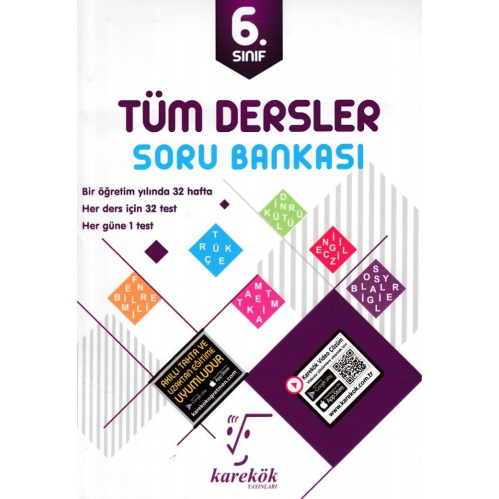 KAREKÖK 6.SINIF TÜM DERSLER SORU BANKASI