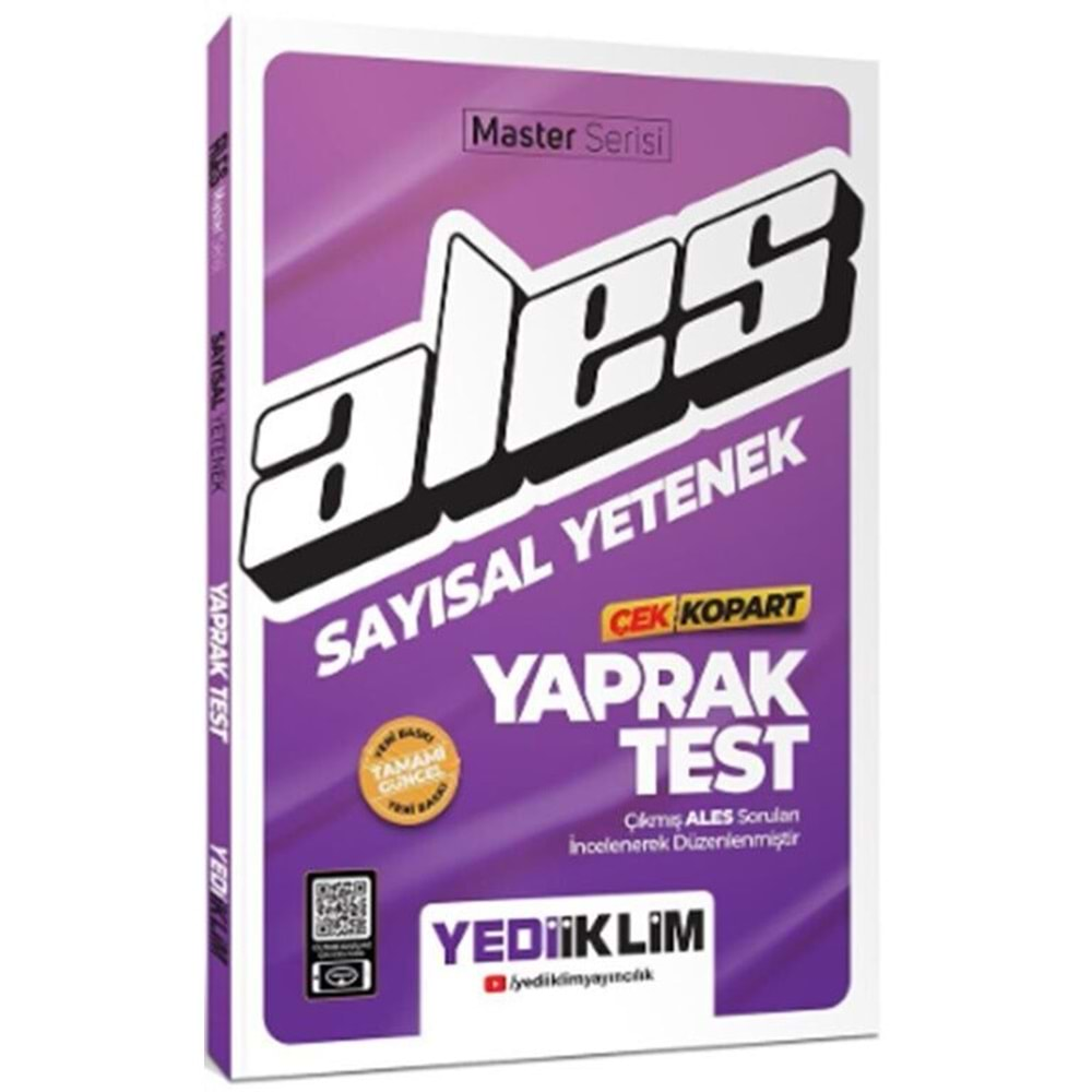 YEDİİKLİM ALES MASTER SERİSİ SAYISAL YETENEK ÇEK KOPART YAPRAK TEST-2024