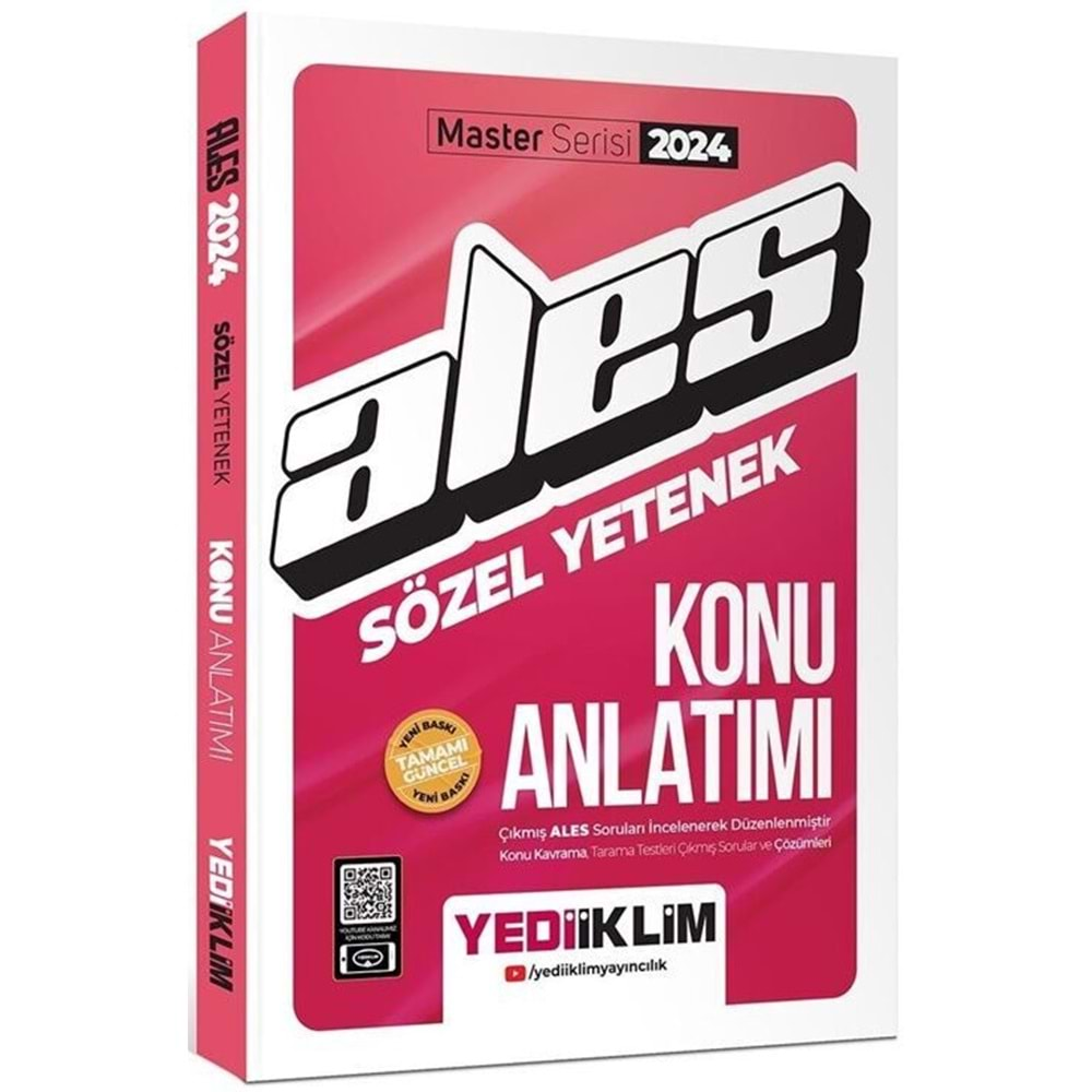 YEDİİKLİM ALES 2024 MASTER SERİSİ SÖZEL YETENEK KONU ANLATIMI