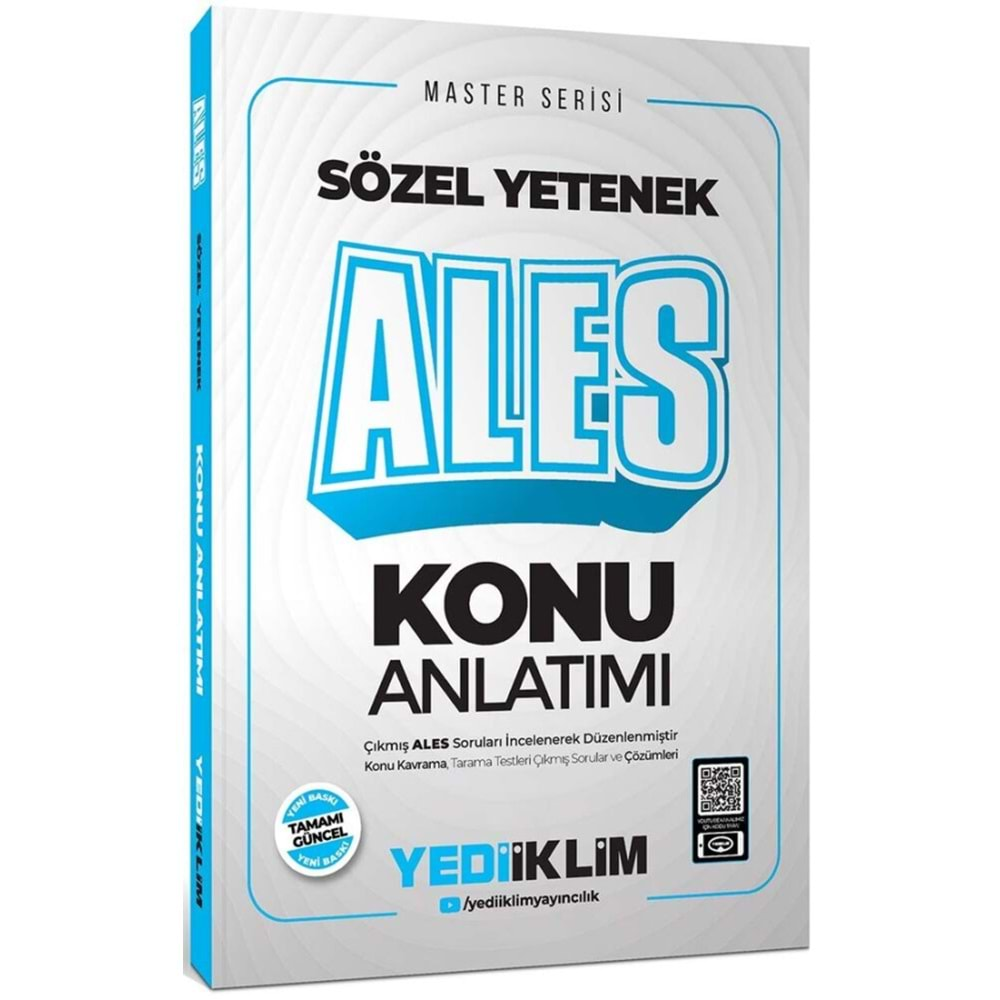 YEDİİKLİM ALES 2025 MASTER SERİSİ SÖZEL YETENEK KONU ANLATIMI