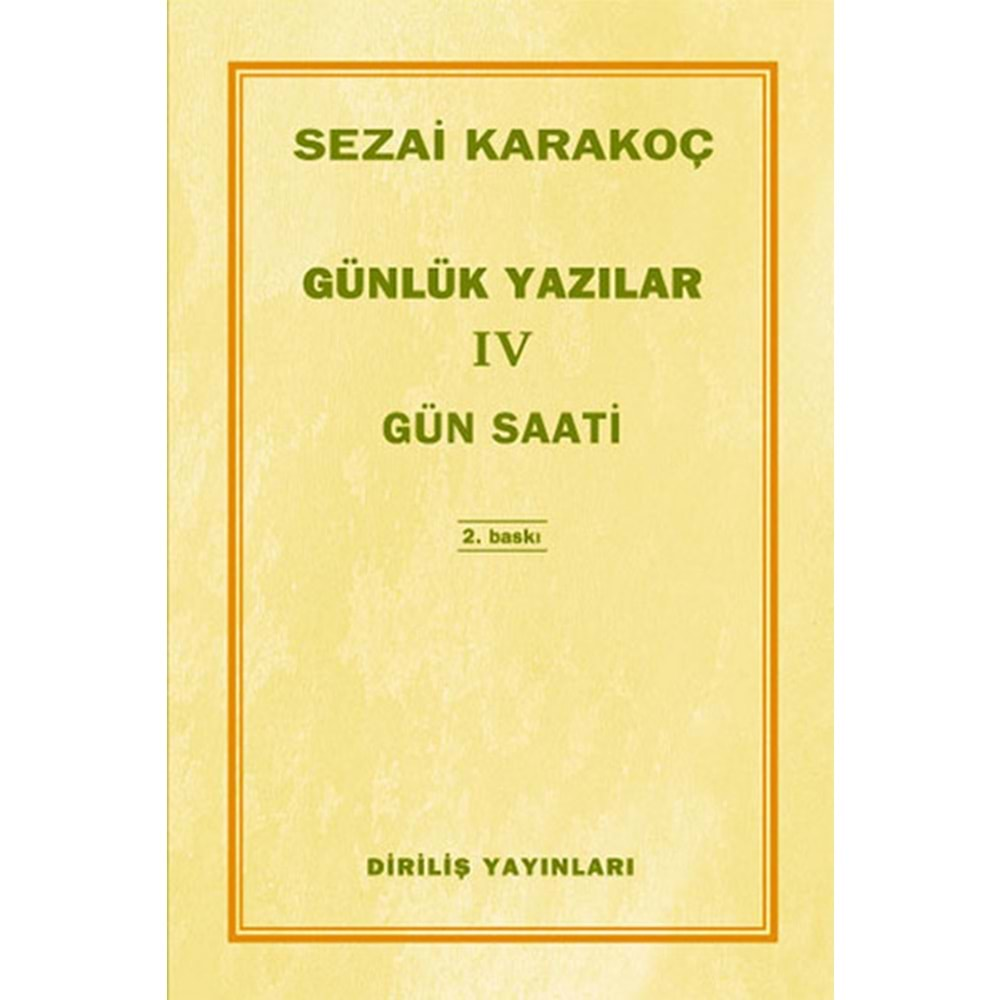 GÜN SAATİ-SEZAİ KARAKOÇ-DİRİLİŞ YAYINLARI