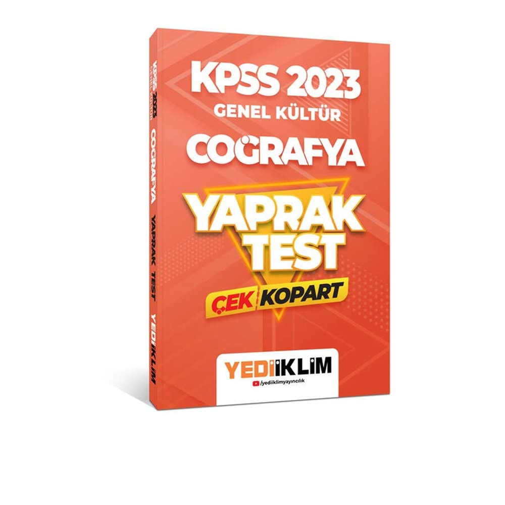 YEDİİKLİM KPSS 2023 GENEL KÜLTÜR COĞRAFYA ÇEK KOPART YAPRAK TEST