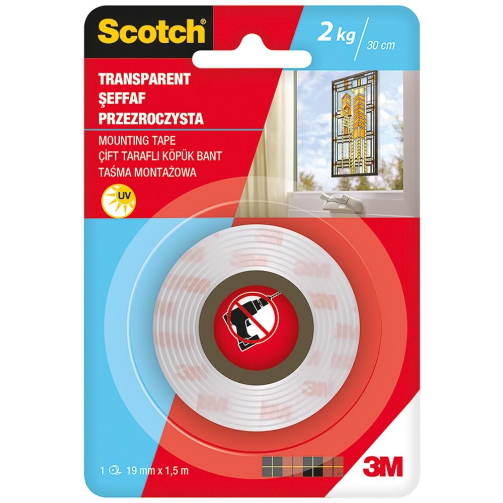 SCOTCH ŞEFFAF MONTAJ BANDI 19MM*1,5M-4004