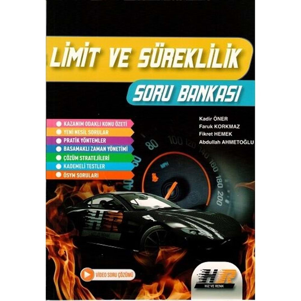 HIZ VE RENK LİMİT VE SÜREKLİLİK SORU BANKASI