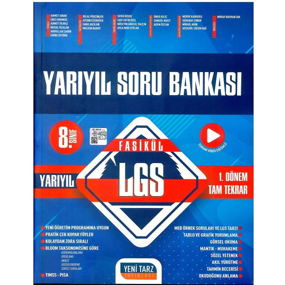 YENİ TARZ 8.SINIF LGS FASİKÜL YARIYIL SORU BANKASI-2023