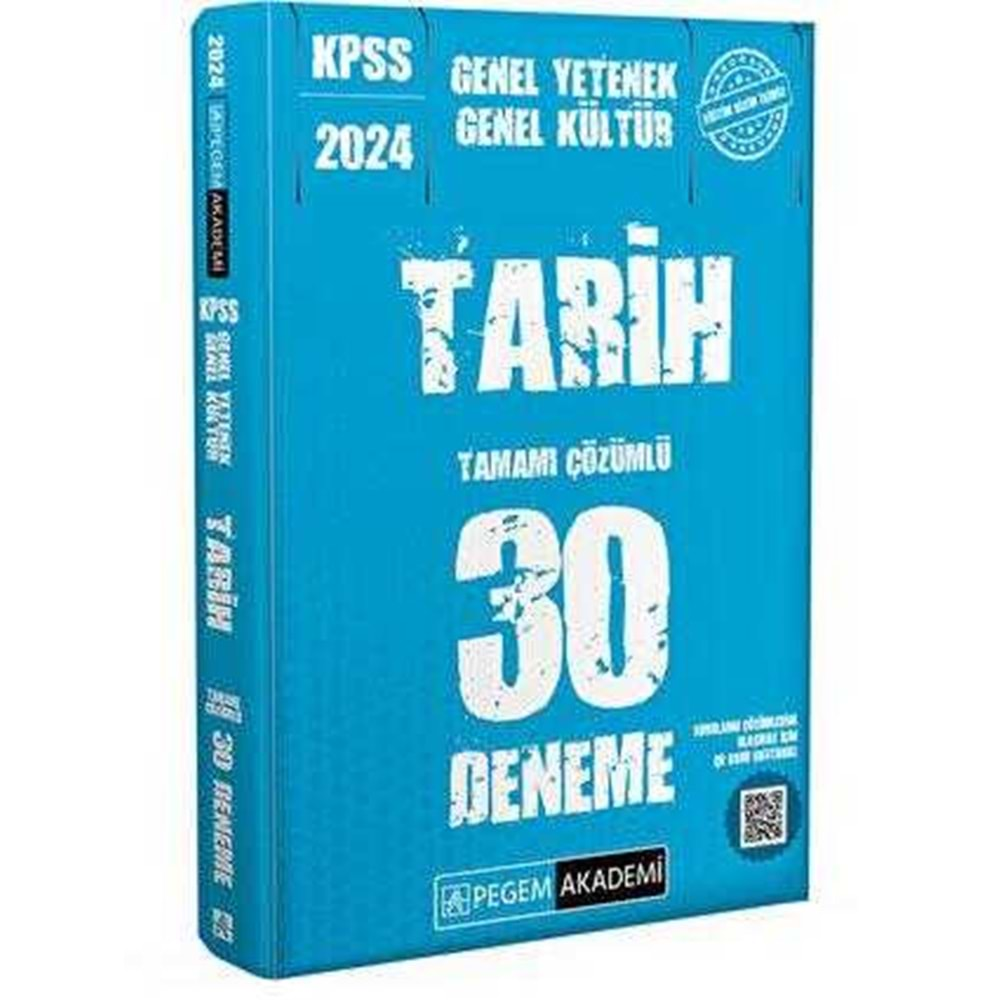 PEGEM KPSS 2024 TARİH GENEL YETENEK GENEL KÜLTÜR TAMAMI ÇÖZÜMLÜ 30 DENEME