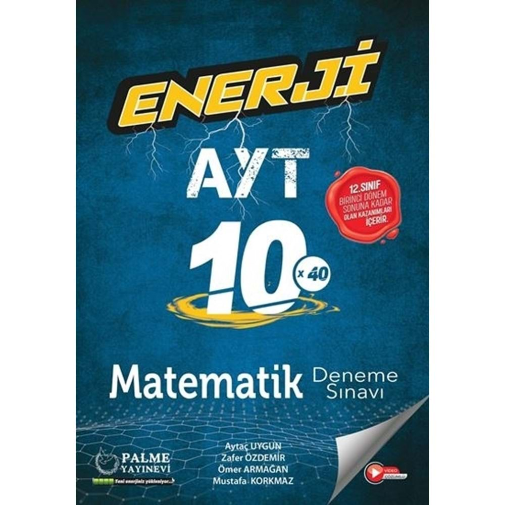 PALME AYT MATEMATİK ENERJİ 10X40 DENEME SINAVI ÖZEL BASKI