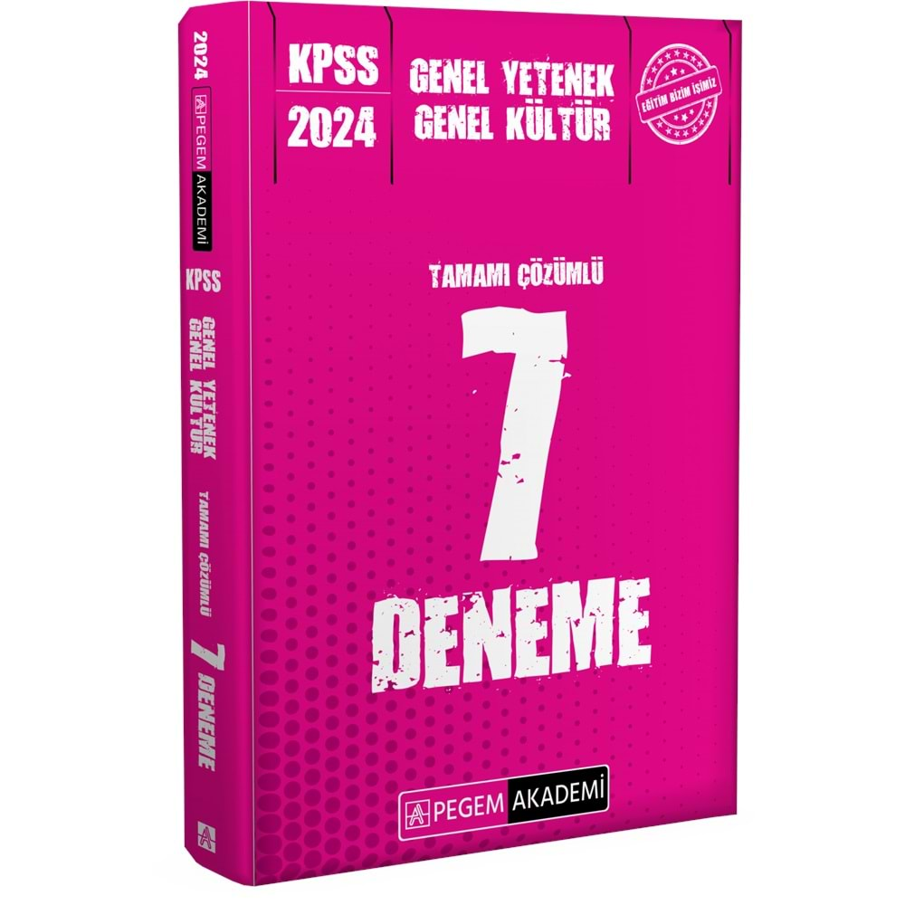 PEGEM KPSS 2024 GENEL YETENEK GENEL KÜLTÜR TAMAMI ÇÖZÜMLÜ 7 DENEME