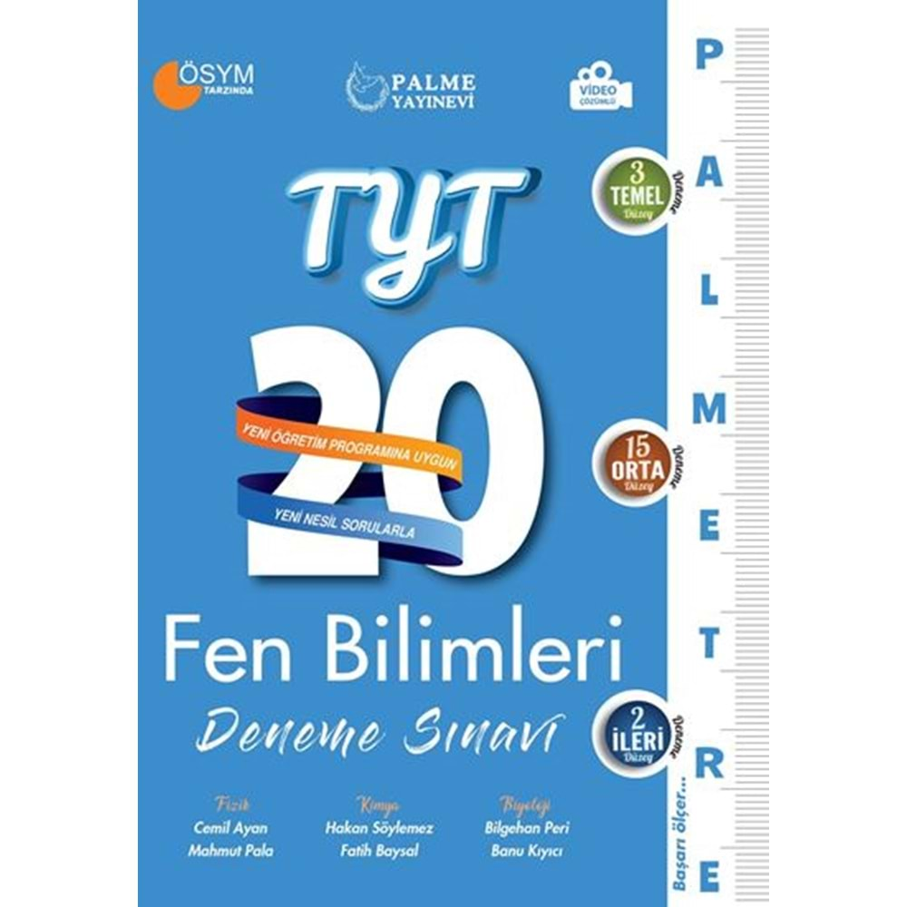 PALME TYT FEN BİLİMLERİ 20 DENEME PALMETRE SERİSİ