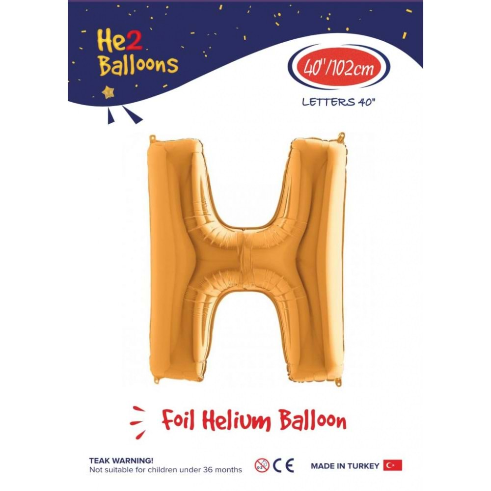 KİKA HARF FOLYO BALON 40 İNÇ ALTIN H HARFİ-2005372