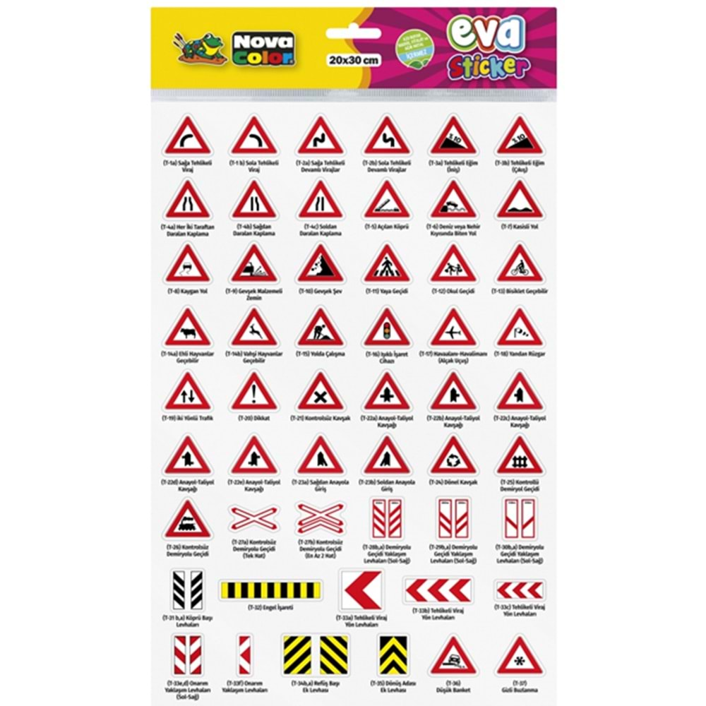 NOVA COLOR EVA STICKER TRAFİK İŞARETLERİ-1-NC-693