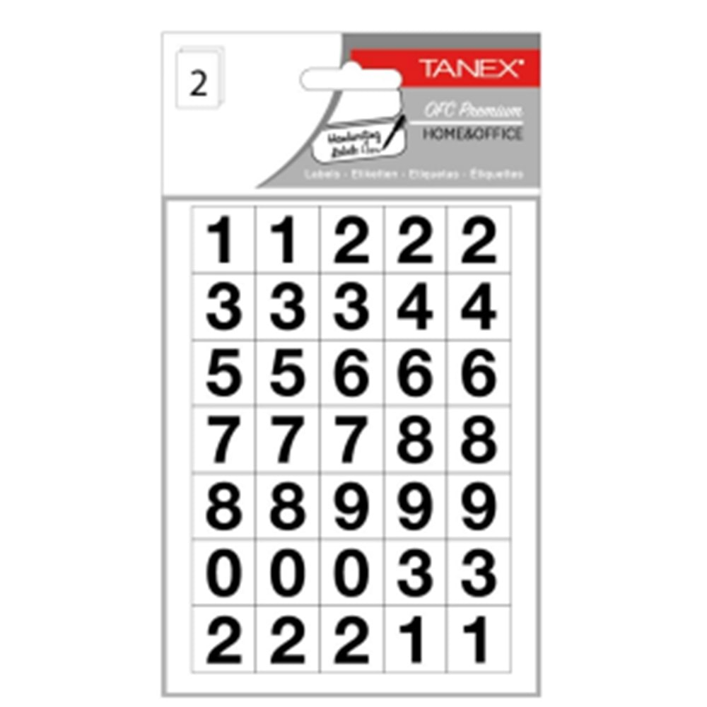 TANEX STC-506 RAKAM ETİKETİ 15 MM BOLD 2 ADET