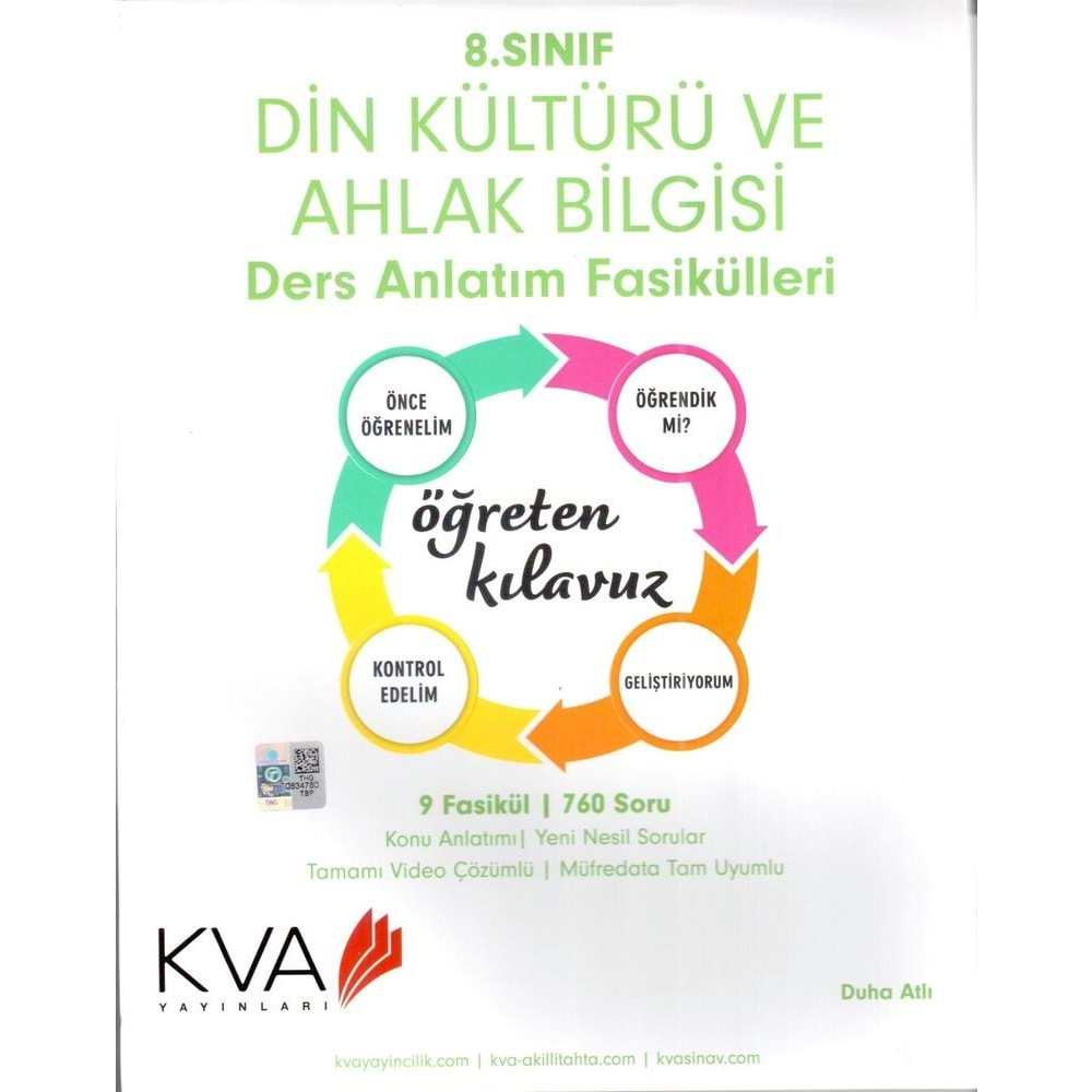 KORAY VAROL 8.SINIF DİN KÜLTÜRÜ VE AHLAK BİLGİSİ DERS ANLATIM FASİKÜLLERİ