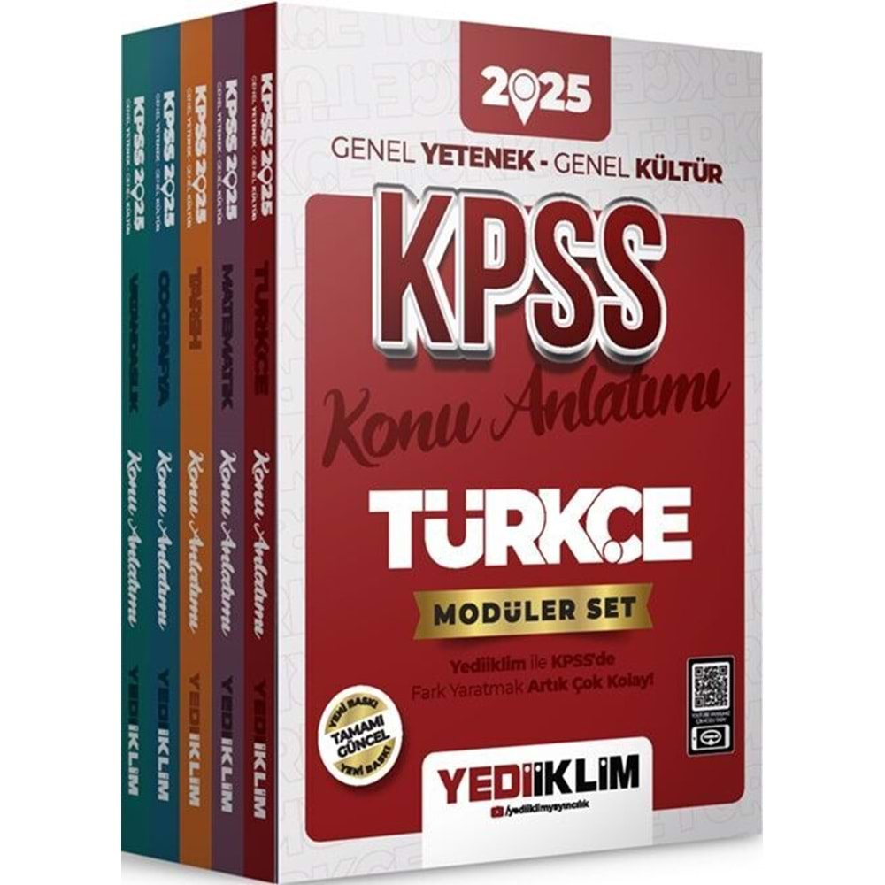 YEDİİKLİM KPSS 2025 GENEL YETENEK GENEL KÜLTÜR KONU ANLATIMLI MODÜLER SET