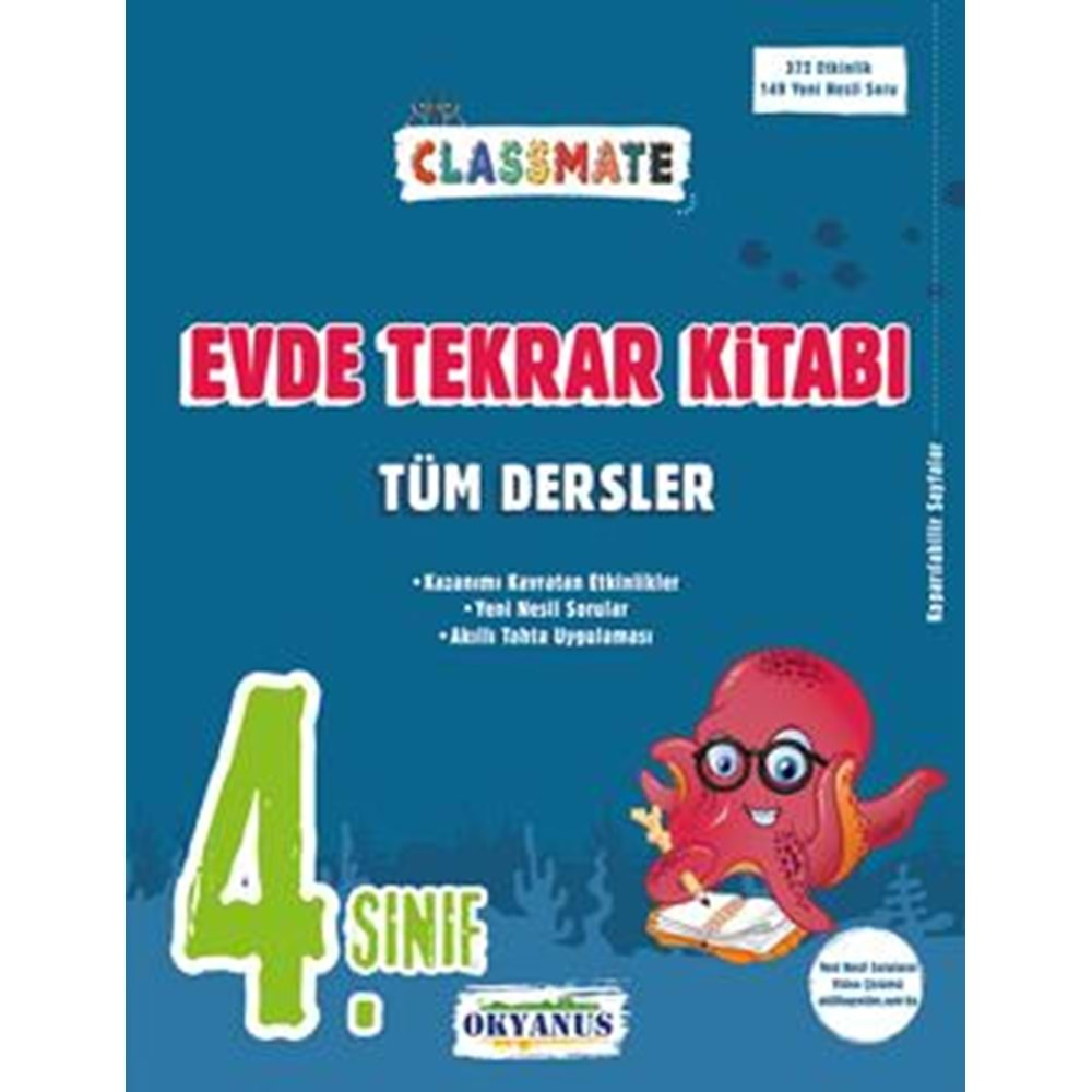 OKYANUS 4.SINIF CLASSMATE TÜM DERSLER EVDE TEKRAR KİTABI