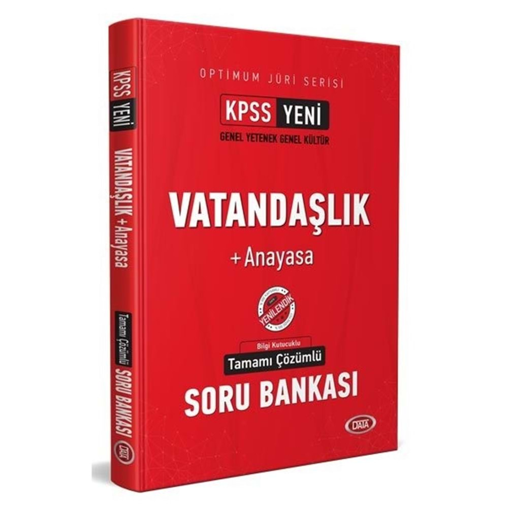 DATA KPSS GENEL YETENEK-GENEL KÜLTÜR OPTİMUM JÜRİ SERİSİ VATANDAŞLIK+ANAYASA TAMAMI ÇÖZÜMLÜ SORU BANKASI