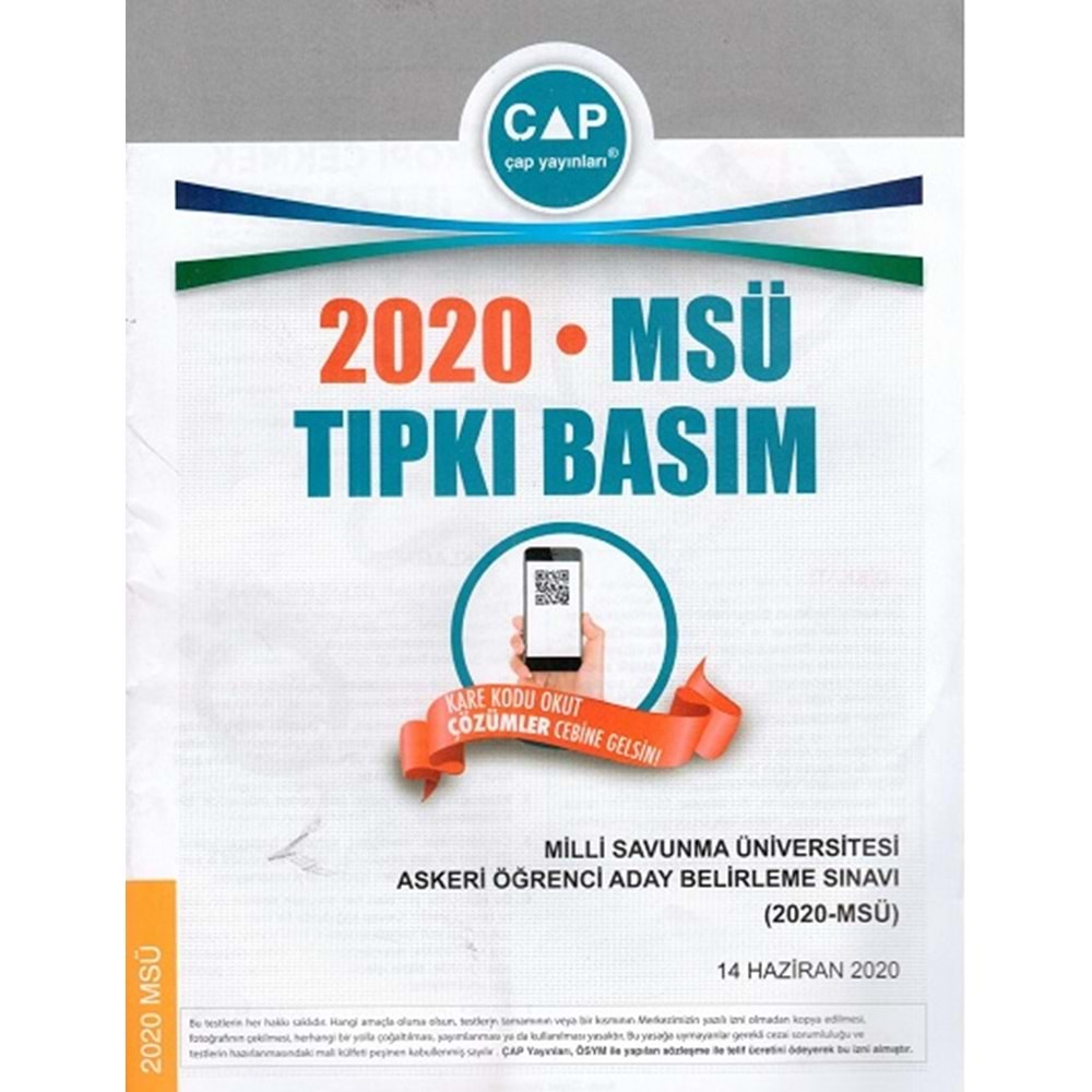 ÇAP MSÜ 2020 TIPKI BASIM DENEME SINAVI