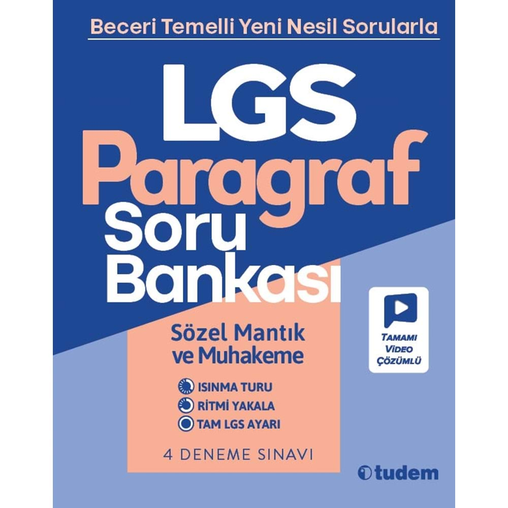 TUDEM LGS PARAGRAF SORU BANKASI