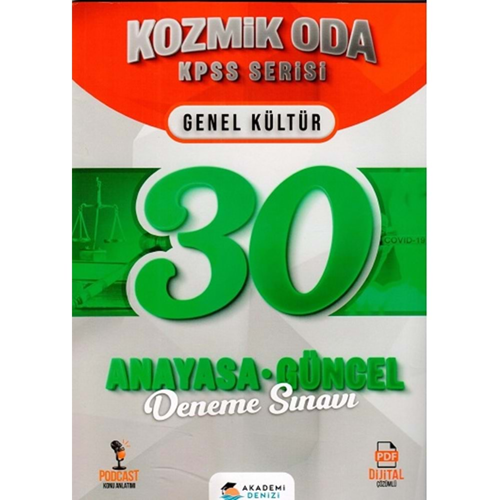 AKADEMİ DENİZİ KPSS KOZMİK ODA ANAYASA GÜNCEL 30 DENEME-2022