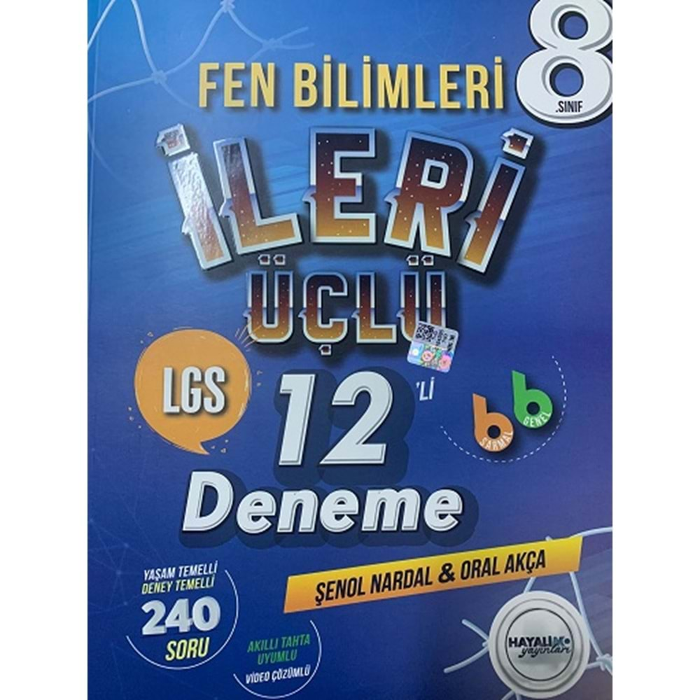 HAYALİMO 8.SINIF FEN BİLİMLERİ İLERİ ÜÇLÜ 12 Lİ DENEME-2022