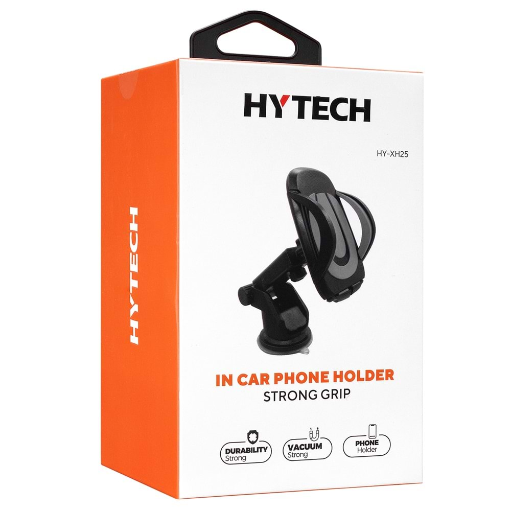 HYTECH HY-XH25 VANTUZ+BRAKETİ 360 DERECE SİYAH/GRİ TELEFON TUTUCU